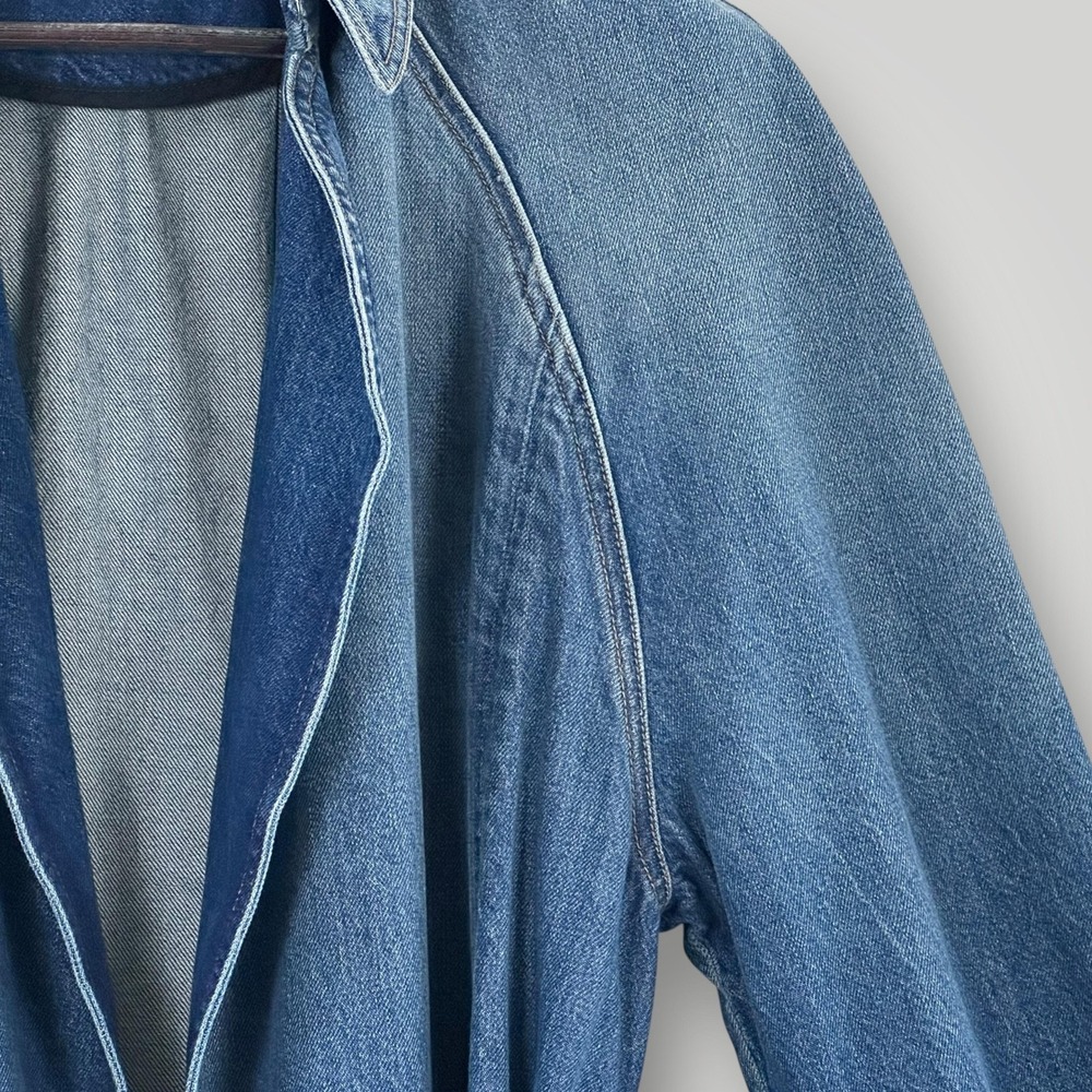 KHAITE Roth Trench Coat Small Blue Denim Belted Made Italy Prototype - Picture 2 of 14
